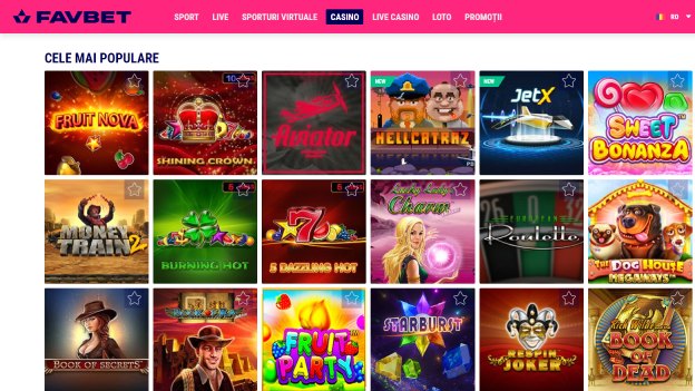 oferta de sloturi Favbet Casino online
