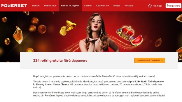 bonus powerbet rotiri fara depunere