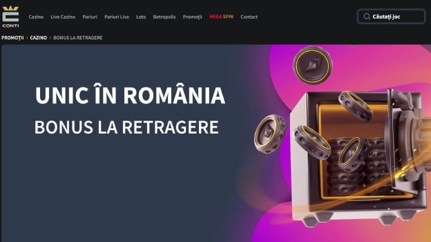 bonus la retragere conti cazino