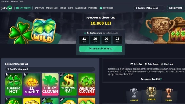 spin arena clover cup gets bet
