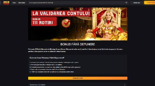 joker casino bonus fara depunere