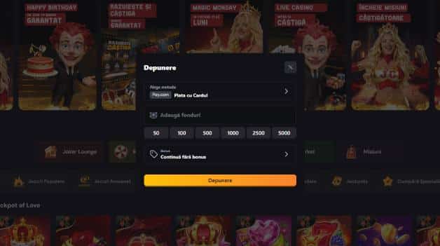 ecran depunere joker casino