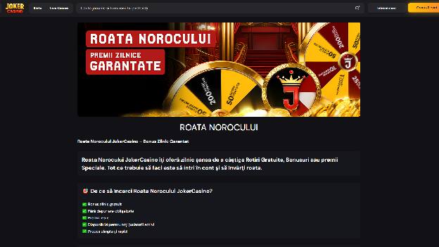 roata norocului joker casino